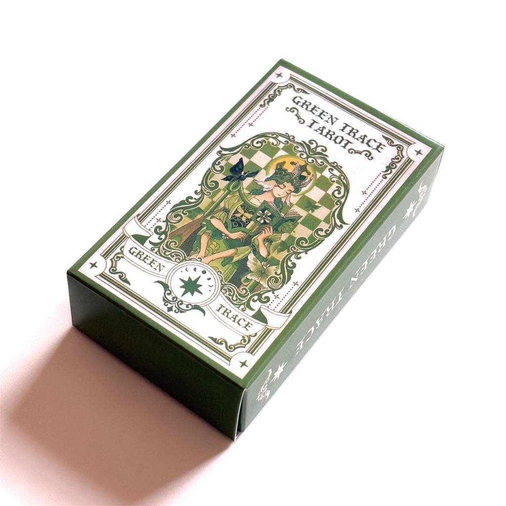 Green Trace Tarot สํารับเกมกระดานภาษาอังกฤษ 78 ชิ้นเล่นไพ่