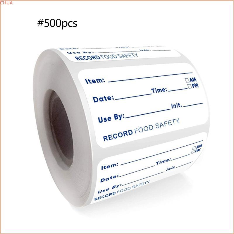 Chua 500 ชิ้นม้วนฉลากสติกเกอร์กาวตนเองปลอดภัยป้ายจัดเก็บง่ายต่อการลบสําหรับห้องครัวคาเฟ่