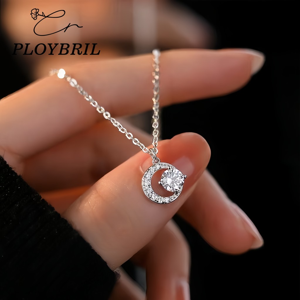 PLOYBRIL✨จี้เงินแท้ Mystic Moon จี้สร้อยคอ สร้อยเพชร สร้อยแฟชั่น สร้อยเงิน สร้อคอแฟชั่น สร้อยคอผู้หญิง X014