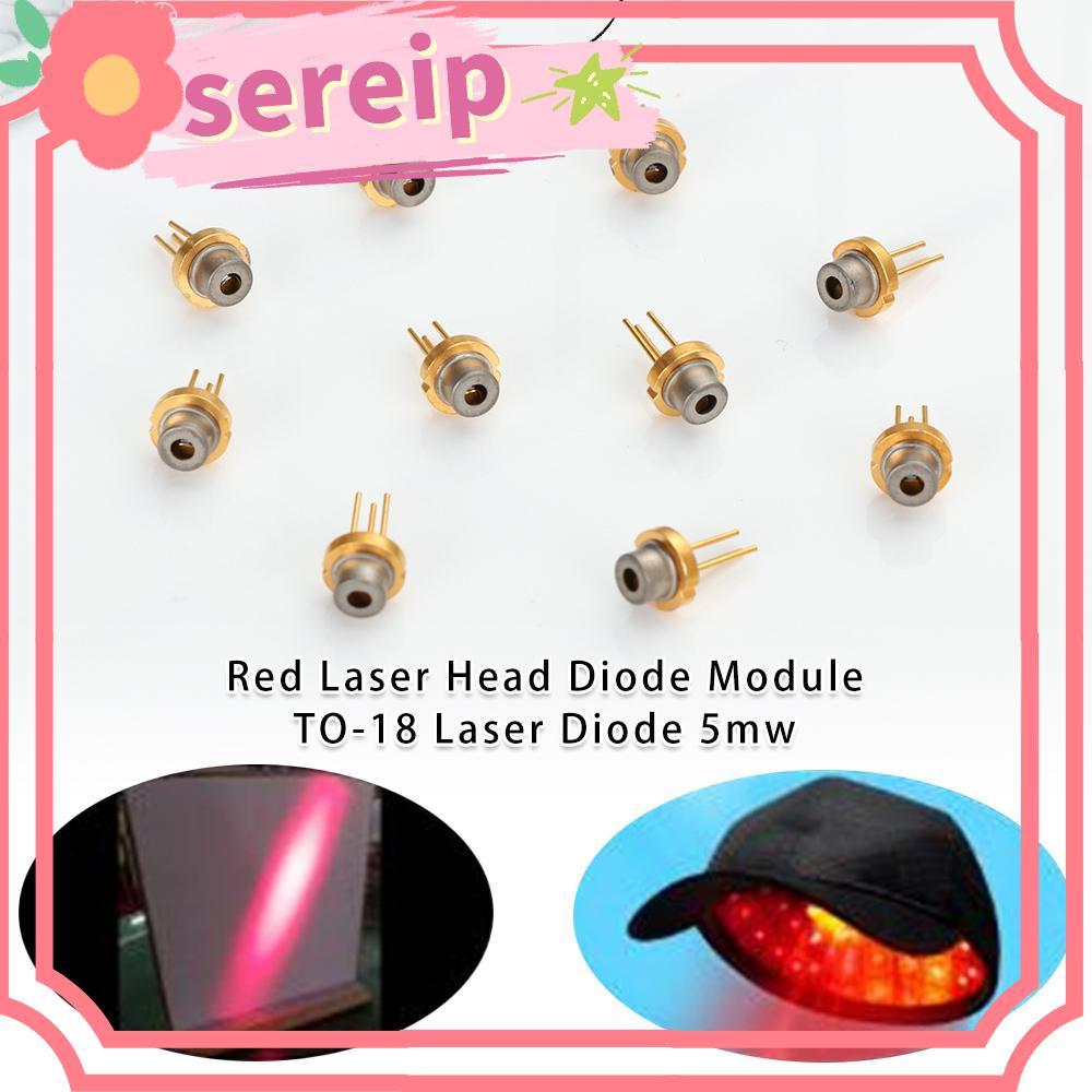 SEREIP 1/2/5/10 ชิ้นหัวเลเซอร์สีแดง DIY Lab 5mw 5MW TO-18 ไดโอดเลเซอร์