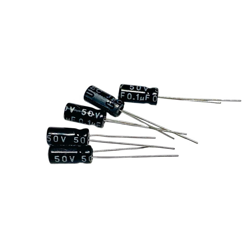 Capacitor .1 uf/ 50V(แพ็ค 10 ชิ้น)5x10mm Electrolytic รูปที่ 2