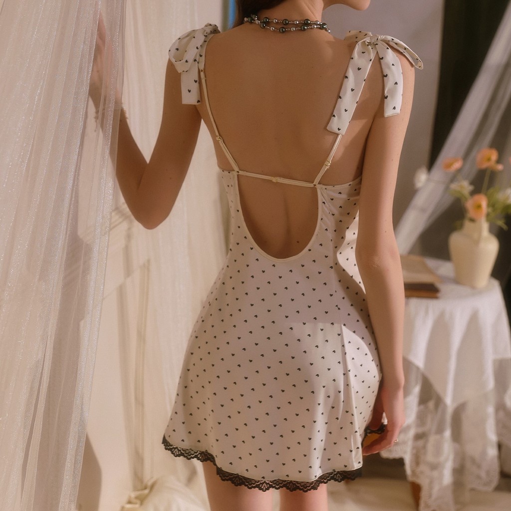 NIGHT TIME สายเดี่ยวชุดนอน ชุดนอนมีฟองน้ำในตัว ชุดนอนซาตินเซ็กซี่ 🌺🌛 M-5XL | 40-100กก. N-349 - รูปที่ 4