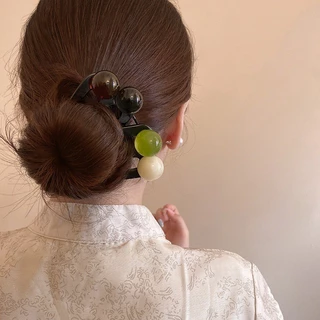 ใหม่สไตล์จีน u-Shaped ลูกปัดสามฟัน Hairpin หญิงสไตล์แห่งชาติ High-End Feeling แผ่น Hairpin ใส่หวี Ball Hairpin Hairpin