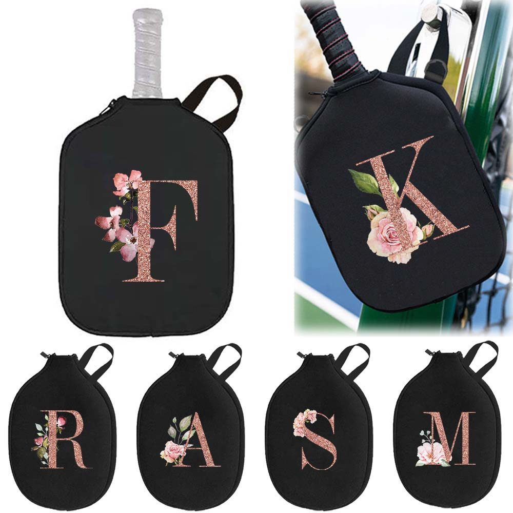 Peak Racket Storage Bag สําหรับพกพาการแข่งขันทัวร์ริ่ง Paddle Pouch Protect Rackets Rose Gold Printi