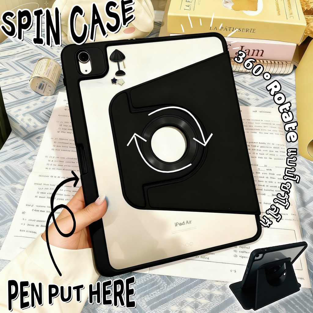 เคส iPad หมุนได้ 360 องศา Gen10 Pro11 Air4 Air5 เคส Gen9 Gen8 Gen7 Gen11 Gen6 Gen5 Air3 Pro เคสพร้อม