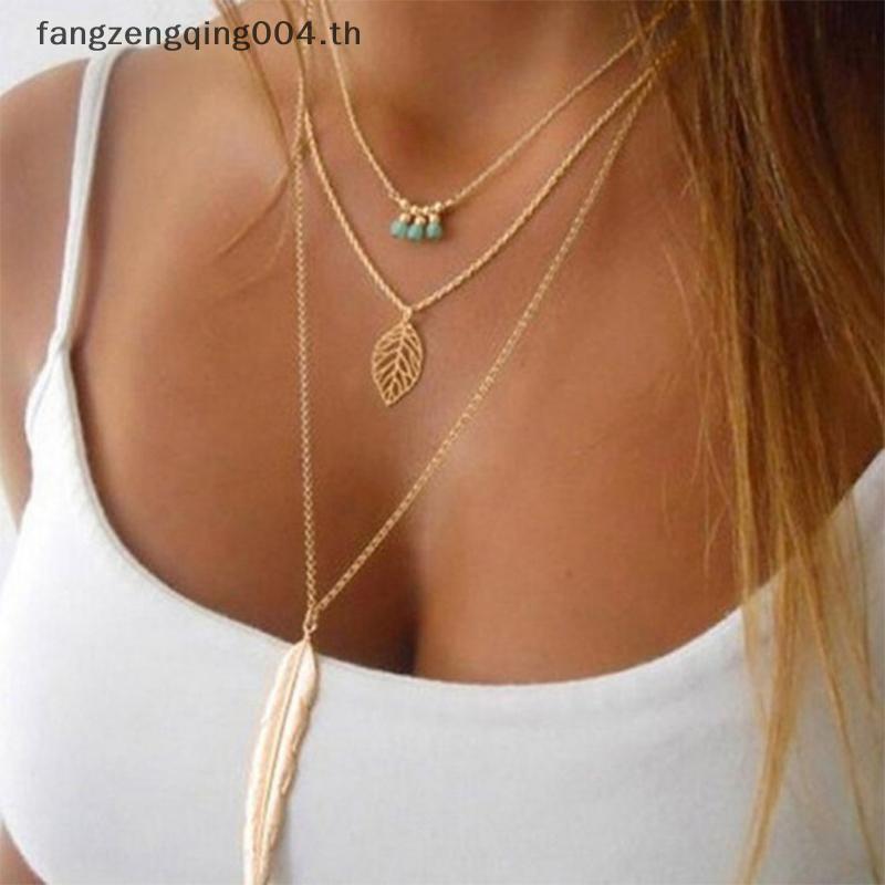 F4TH Simple Letter Feather จี้สร้อยคอแฟชั่น Clavicle Chain สําหรับผู้หญิงสาวอารมณ์สร้อยคอเครื่องประด