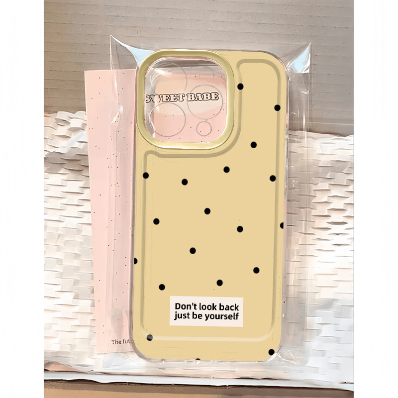 Ins น่ารักสีเหลืองลายจุดนุ่มโปร่งใส Anti-Fall เคสโทรศัพท์สําหรับ iPhone 16 Promax 15 Promax 12 13 Mini 14plus 11 Pro Max X XS XR XS Max 7 8 plus Se2020 6G 6Plus