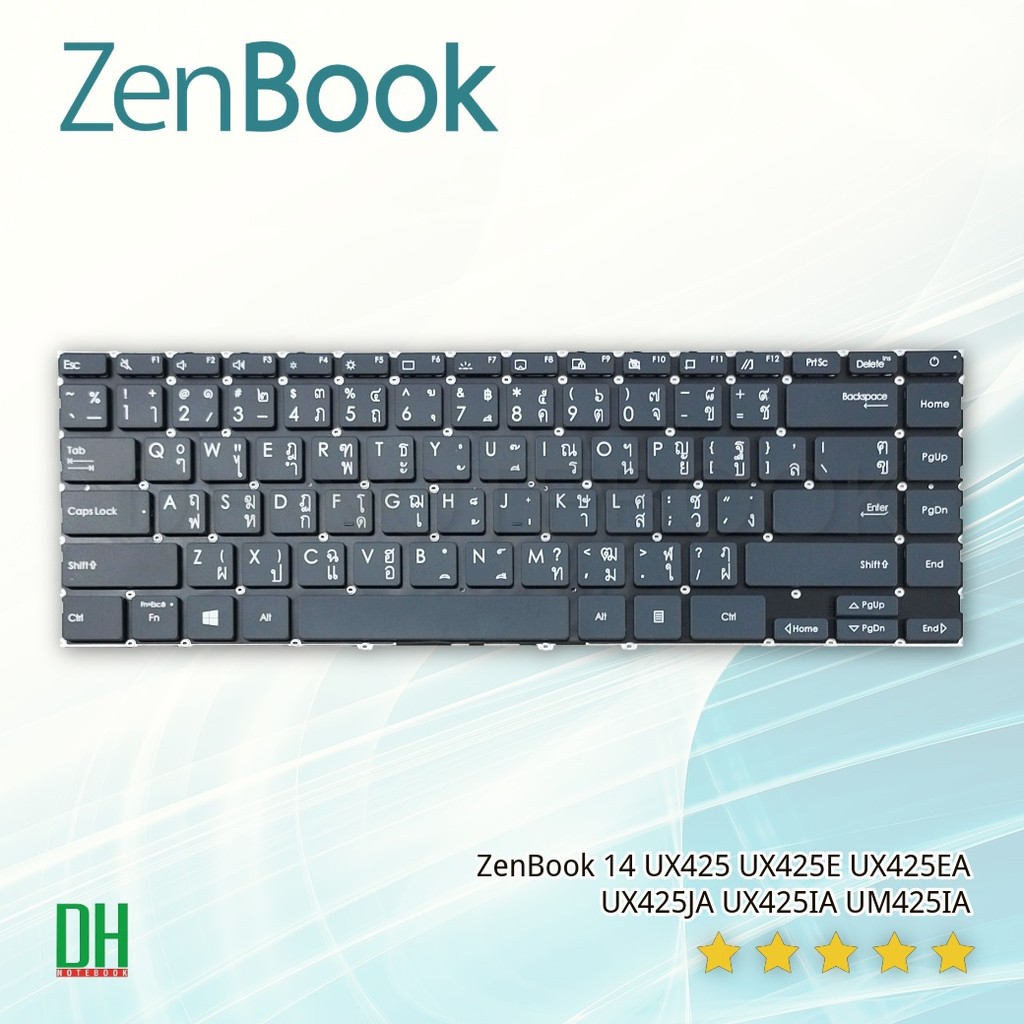 คีย์บอร์ดโน๊ตบุ๊ค ASUS ZenBook 14 UX425 UX425E UX425EA UX425JA UX425IA UM425IA แบบมีไฟ Backlit อะไหล
