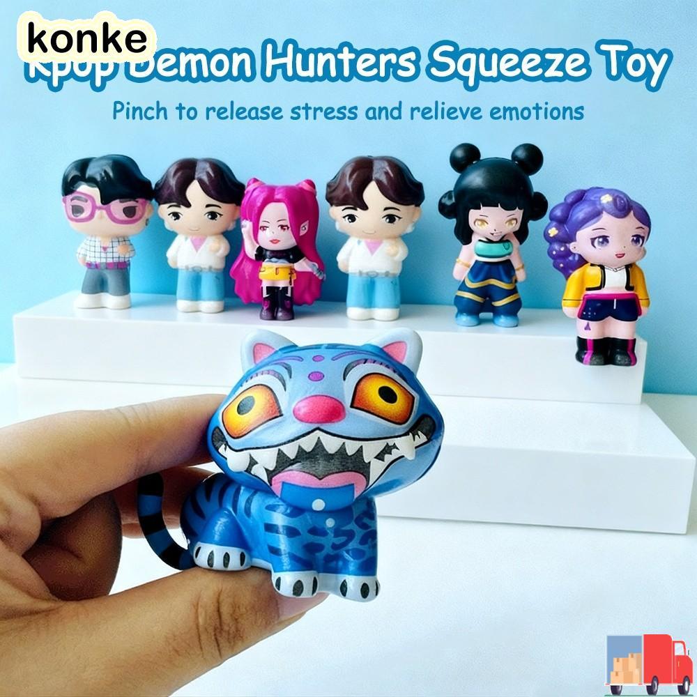 KONKE Kpop Demon Hunters ของเล่นบีบ, Derpys|รูปปั้นอะนิเมะของเล่นสกุชชี่ป้องกันความเครียด​​, นํากลับ