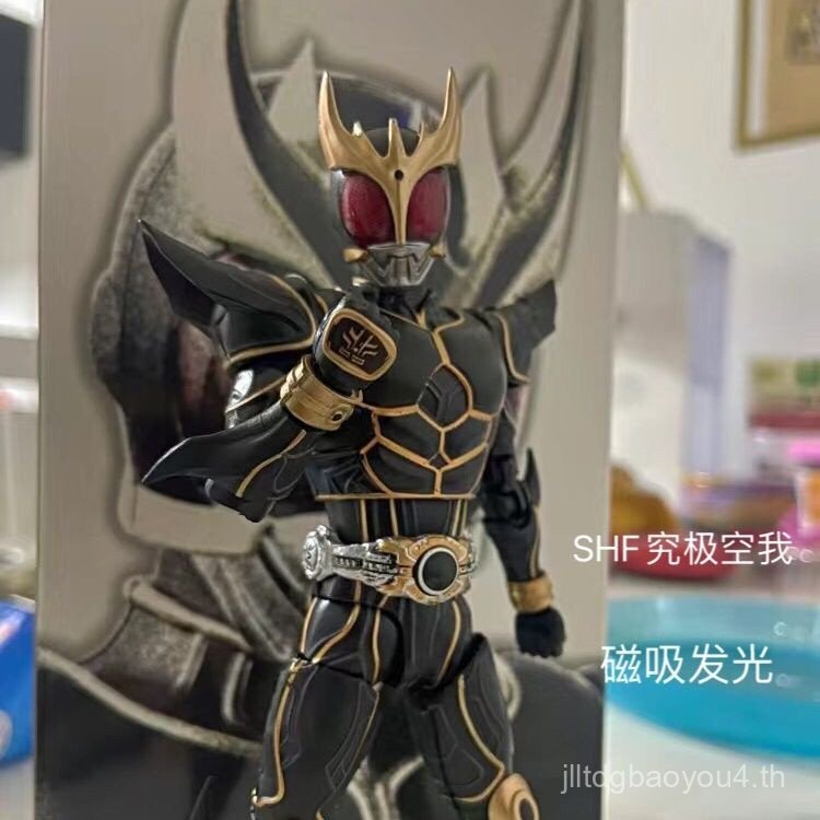 SHF Mask Knight Ko Ultimate Kuuga ในประเทศแกะสลักกระดูกจริง Gujia Kuuga สีดําทอง Hongjin Kuuga Hand-