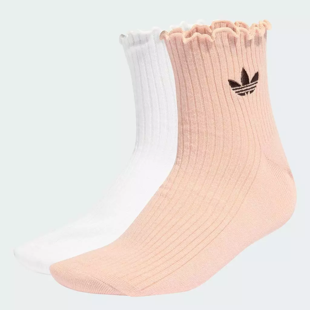 adidas ไลฟ์สไตล์ ถุงเท้าความยาวสี่ส่วนแต่งระบาย Unisex สีชมพู KD8369