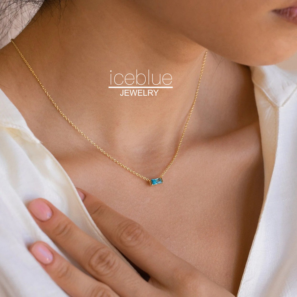 【iceblue】สร้อยคอ/สร้อยข้อมือจี้หินสังเคราะห์อัญมณีเกิด 12 เดือน ชุบ 14K Gold ไร้สนิม กันน้ำ ไทเทเนียมสตีล ของขวัญสำหรับผู้หญิง N196 B53 ราคา ถูกที่สุด ดีลบีเคเค แกลเลอรีภาพที่ 5