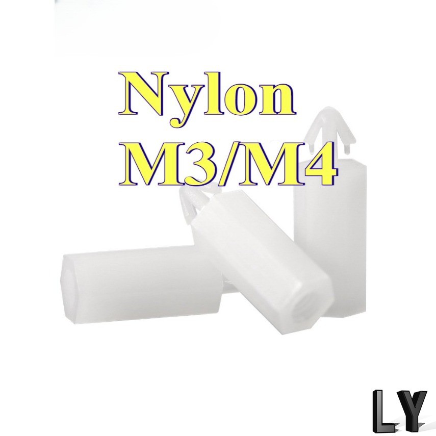 หัวเข็มขัดหกเหลี่ยมคอลัมน์ไนลอน M3 push-in PC บอร์ด spacer คอลัมน์ยกคอลัมน์เครื่องบินหัวพลาสติกแยกคอ