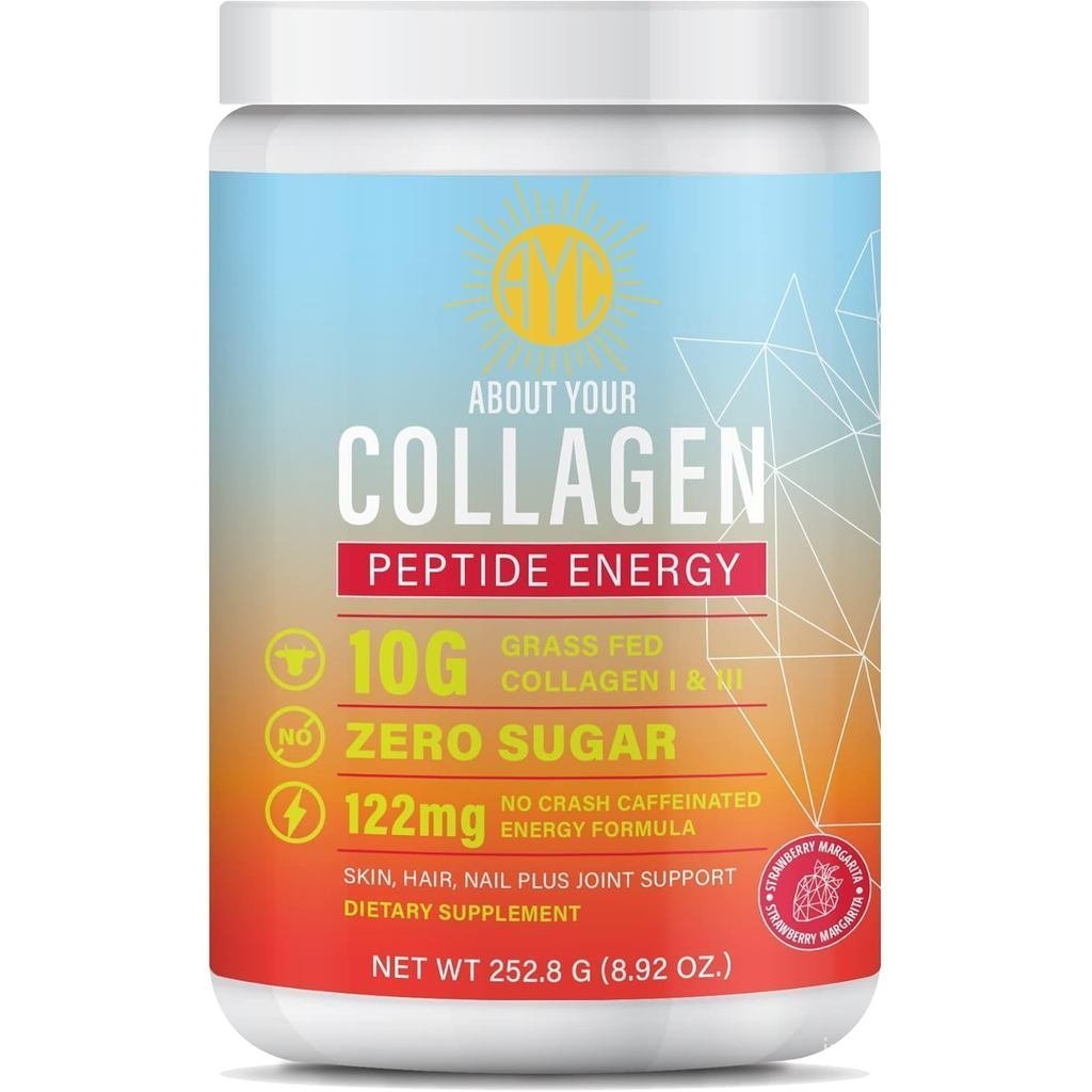 Peptide Energy Collagen Powder Hair, Nail, Skin, Type I & III,Cffeine for Energy, Vitamin C, Biotin,