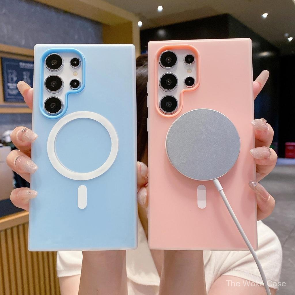 สําหรับ Samsung S25/A07/A56/A25/A15/S22ULTRA, เคสโทรศัพท์สีลูกกวาดใหม่, Jelly Two-in-One Magnetic St