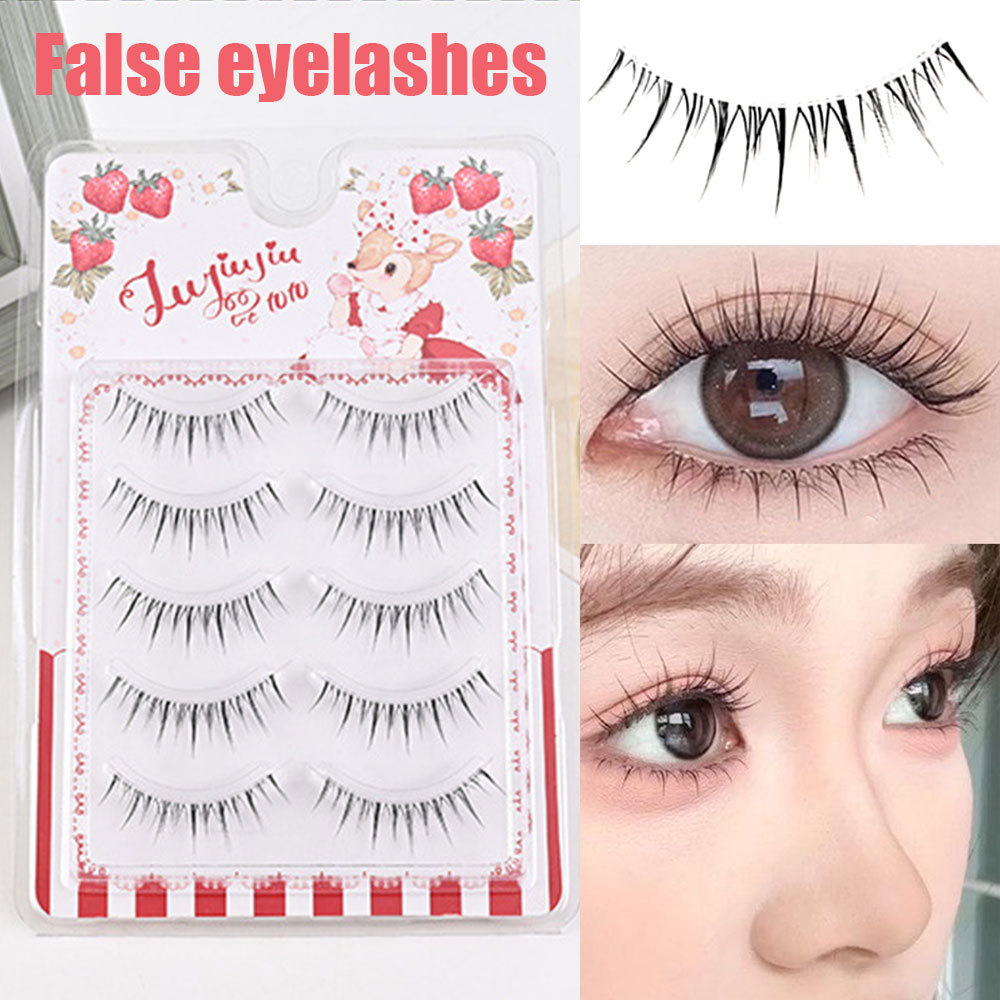 Cross Natural K-POP สไตล์ Comic Eye 5 คู่ขนตาปลอมแต่งหน้าเกาหลีเครื่องสําอางนํากลับมาใช้ใหม่ความงาม
