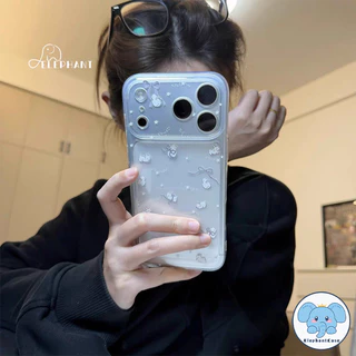สำหรับIPhone 16 17 15 13 11 air 12 14 Pro Max X XR XS Max 14 7 16 15 8 Plus SE โรแมนติกสตาร์ กระต่ายโบว์ เคสใส