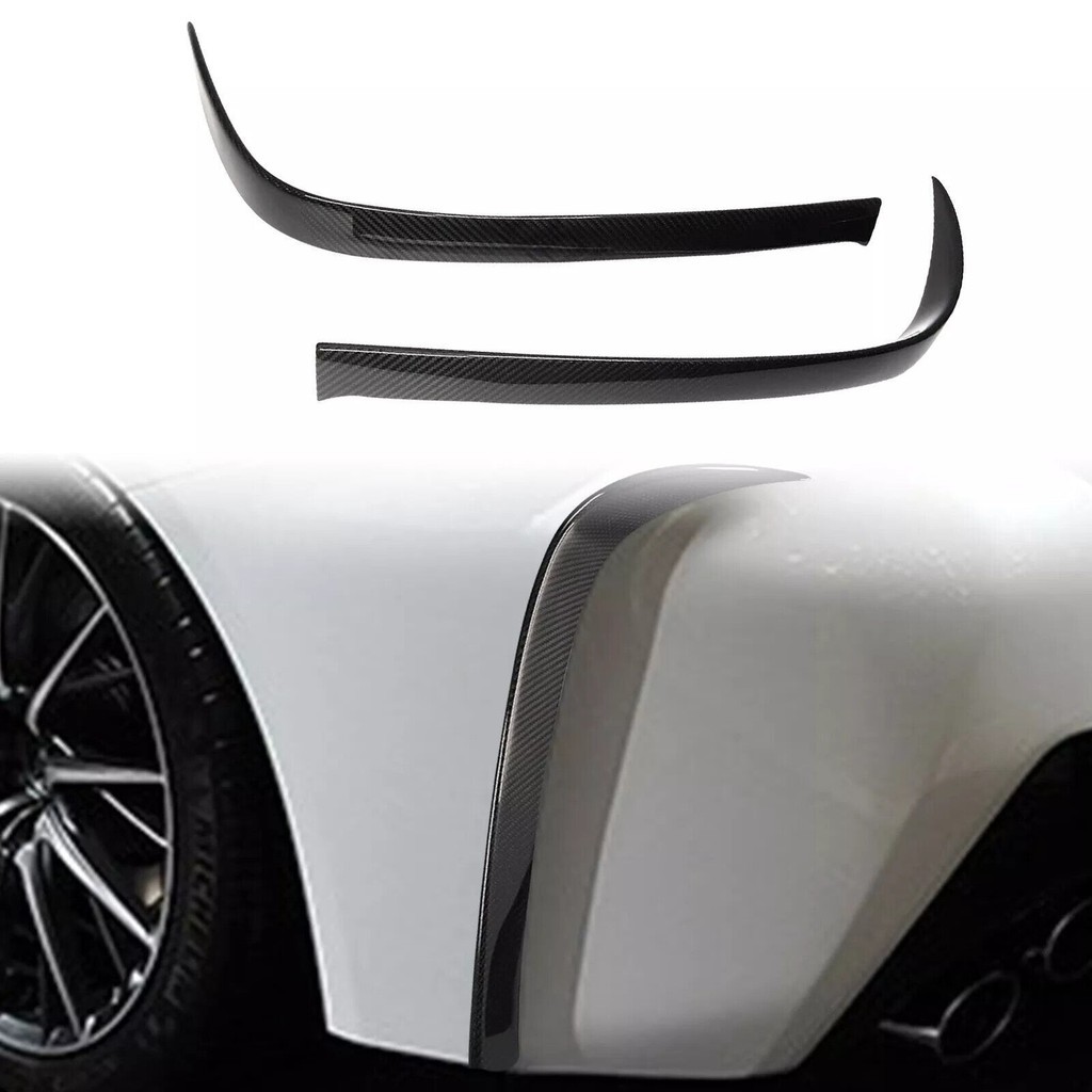 เส้นใยคาร์บอนจริงสําหรับ LEXUS RC F RCF REAR BUMPER ด้านข้าง TRIM GARNISH CANARDS 15-18