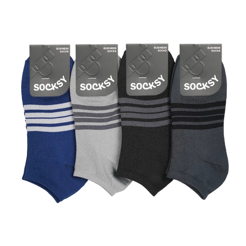 Socksy ถุงเท้าแฟชั่นข้อสั้น รุ่น PLD-0005 คละสีเข้ม (ลายคาด) (แพ็คสุดคุ้ม 12 คู่)