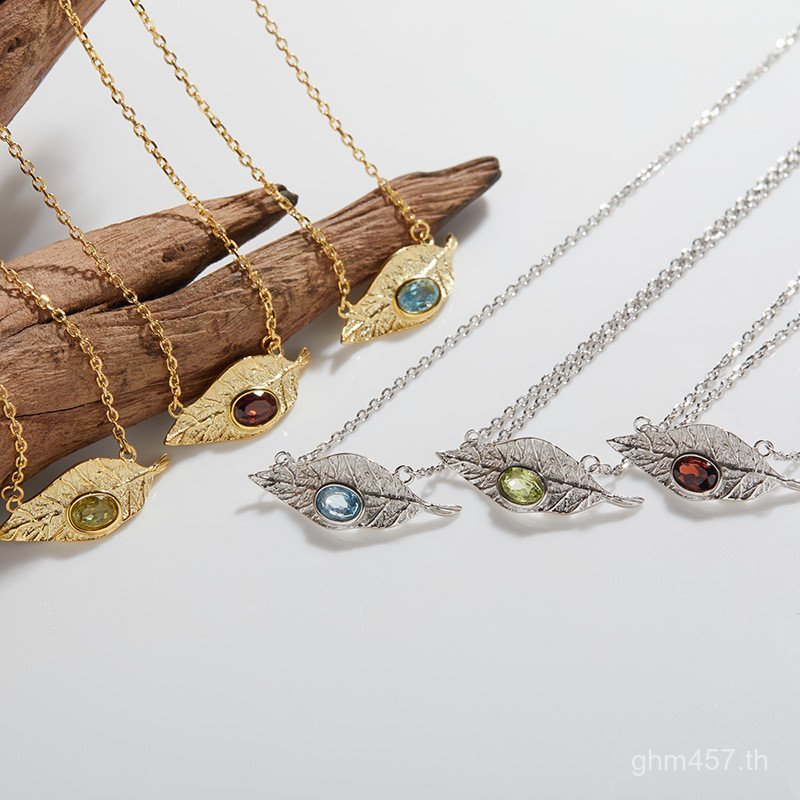 สร้อยคอ.Topaz.Peridot.เงิน.s925.ธรรมชาติ.พร้อมส่ง.SWH1