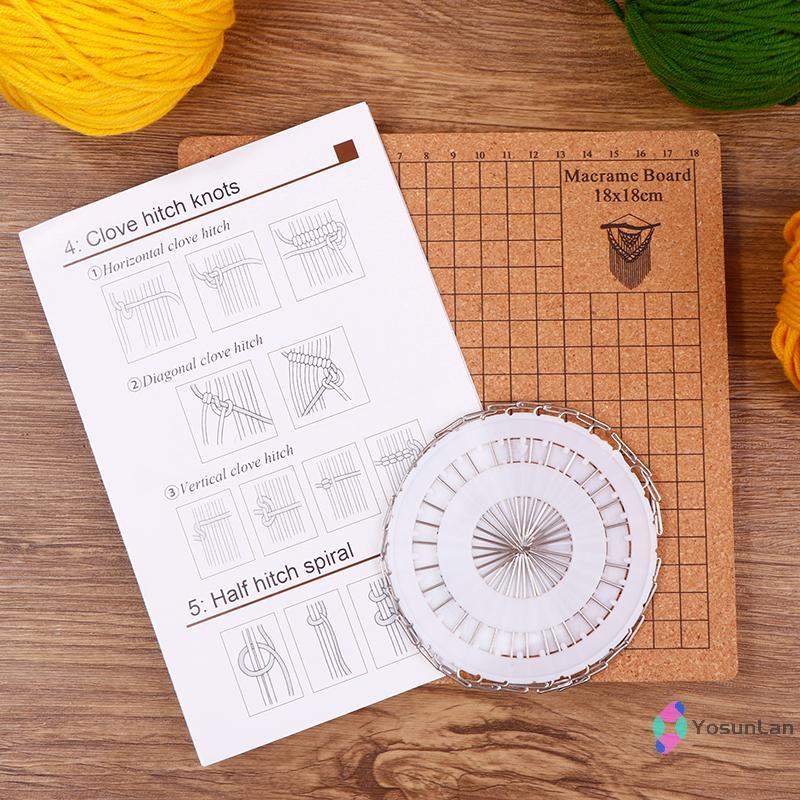 YosunLan] Creative Macrame Board Handcraft ถัก String Grided Cork Board DIY เส้นด้ายทําด้วยผ้าขนสัตว์เชือกคงที่เครื่องมือถักบอร์ดใหม่