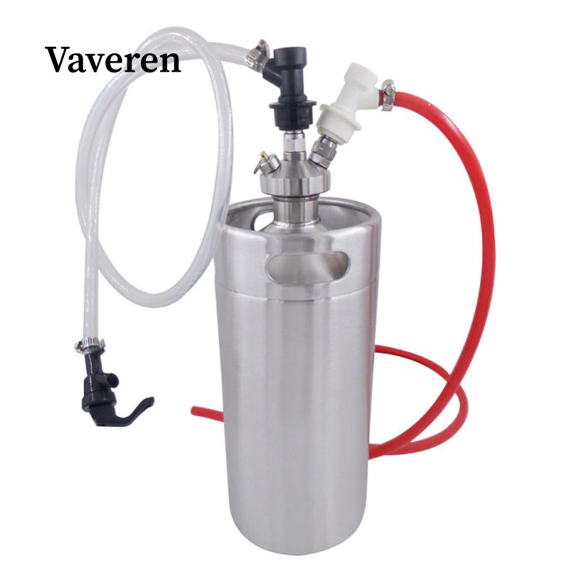 [Vaveren] Mini Keg Beer Growler Spear Tap Dispenser สําหรับหัตถกรรมเบียร์ Growler,2L,3.6L 5L