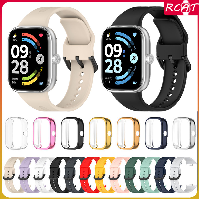 สายรัดซิลิโคน แบบนุ่ม + เคส TPU กันรอยขีดข่วน for Redmi Watch 6 / 5 / 4 สายรัดข้อมือเปลี่ยนได้ เคสปกป้องหน้าจอ