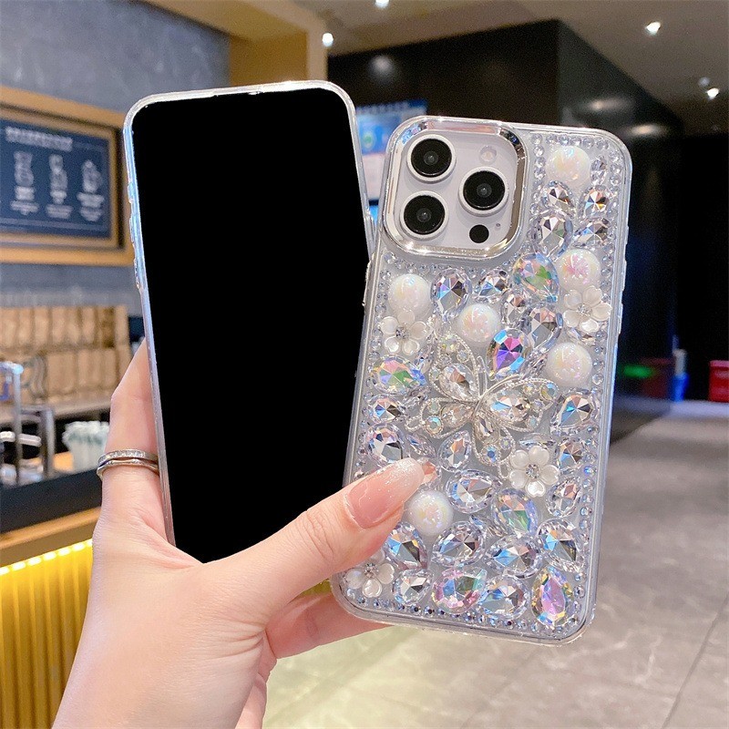 Rhinestone ผีเสื้อสําหรับRealme 16 15T 14 13 12 11 C85 C75 C67 C65 C63 C61 C55 C53 C51 C35 C30 C25Y 