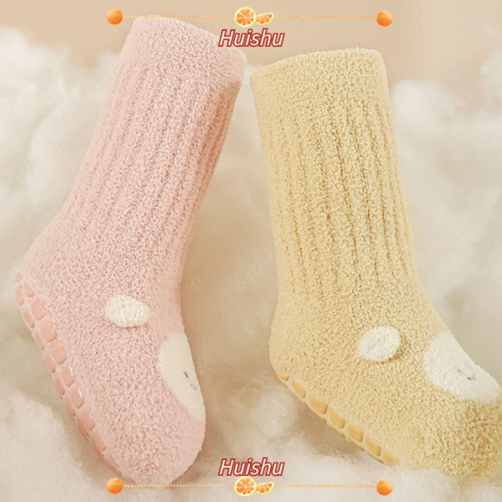 Huishu ถุงเท้าเด็กวัยหัดเดิน ออกแบบการ์ตูนน่ารัก สวมใส่นุ่ม อุ่นในหน้าหนาวสำหรับทั้งชายและหญิง