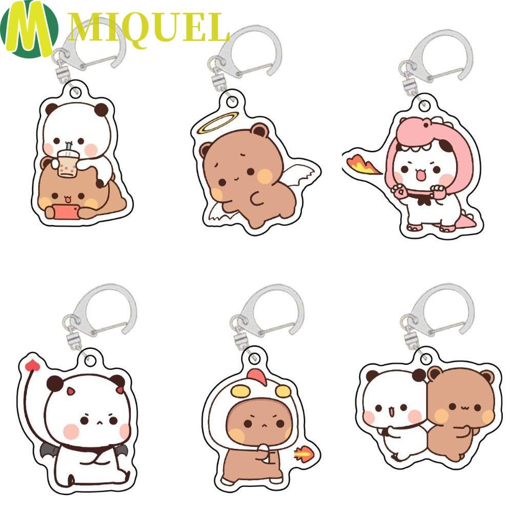 MIQUEL การ์ตูน Bubu Dudu Key Chain, การ์ตูนอะคริลิค Bubu Dudu พวงกุญแจ, Charm พวงกุญแจสัตว์หวาน Kawa