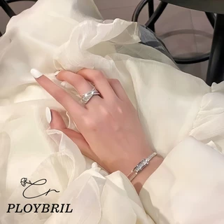PLOYBRIL S017 กําไลเพชร Full Stars กำไลข้อมือผู้หญิง กําไลแฟชั่น เงินแท้ เครื่องประดับเพชร สวยหรู ใส่ได้ทุกโอกาส