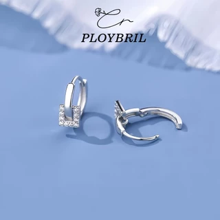 PLOYBRIL💕ต่างหูเพชร Small Cube ต่างหูเงินแท้ ต่างหูแฟชั่น ตุ้มหูห่วง ตุ้มหูเงินแท้ ต่างหูเงิน ตุ้มหูเงิน E009