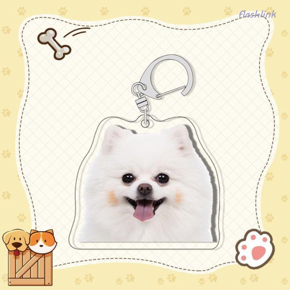 FLASHLI Border Collie Dog Keychain, Samoyed Husky Labrador Puppy Pendant, Cute Pug Creative Cute Shi