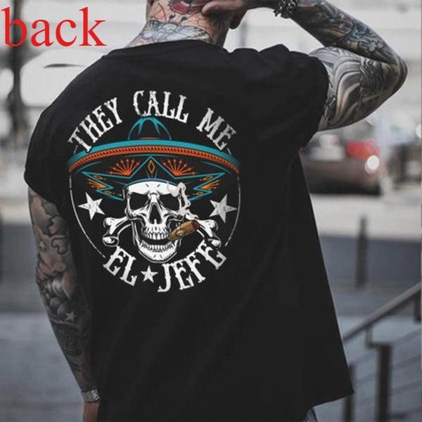 เป็นเจ้านายในชุดดำ – เสื้อยืดกราฟิก El Jefe Skull