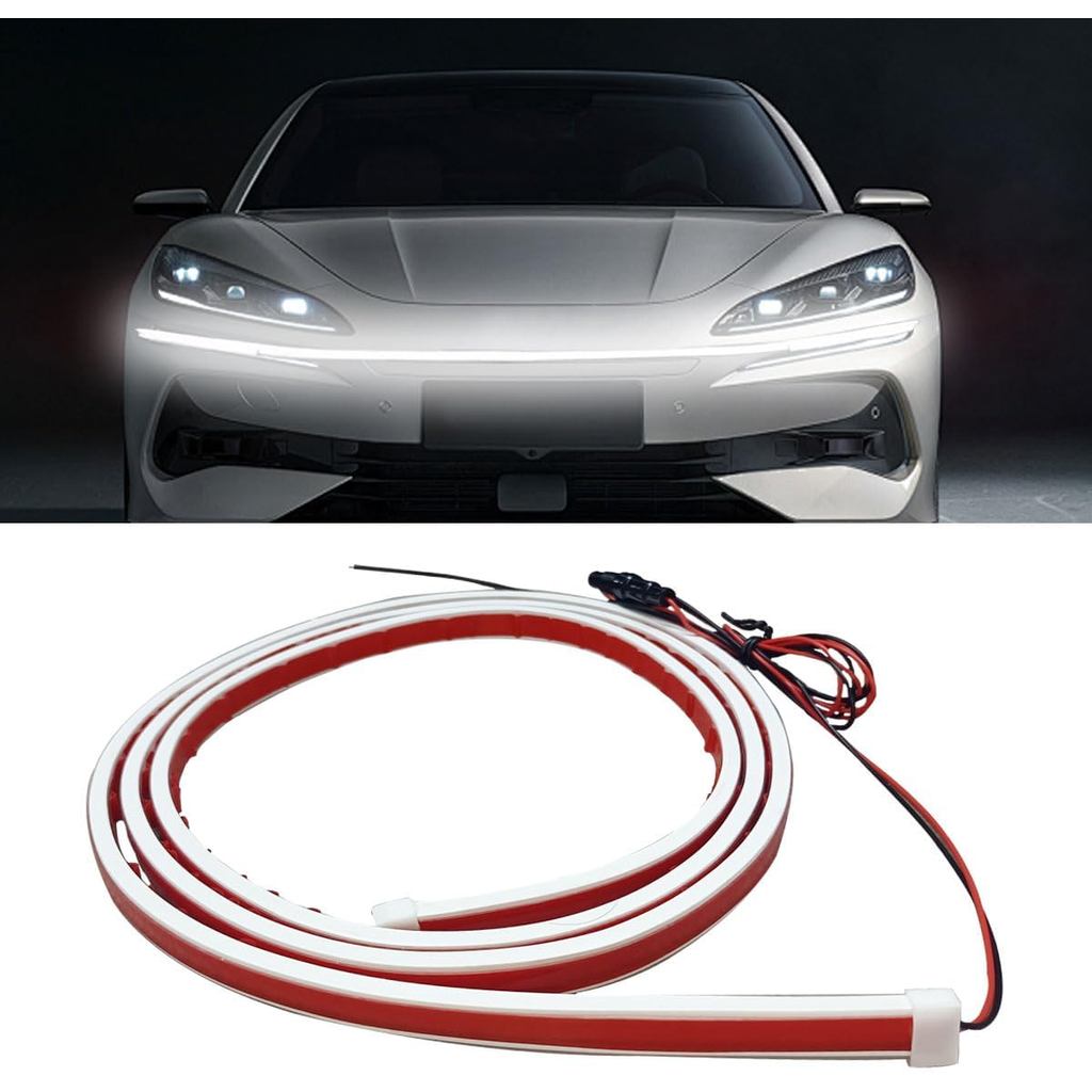 71 Inch Exterior Car LED Hood Light Strip, 12V Dynamic Scan Start Up Daytime Running Light Strip, Wa