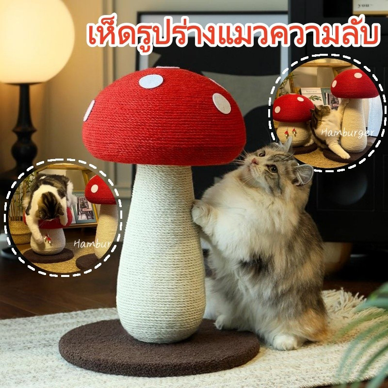 กระดานลับเล็บแมว ที่ลับเล็บแมว รูปร่างเห็ด แร็คปีนแมว ทนต่อการขีดข่วนไม่ครอบครองพื้นที่ จะไม่หล่นเศษ