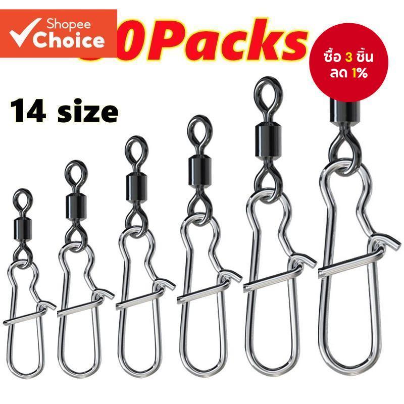 50PCS Fishing Swivels Bearing Connectors (10LB-110LB), แหวนสแตนเลสความแข็งแรงสูงสําหรับ Jiggingน้ําเค็ม