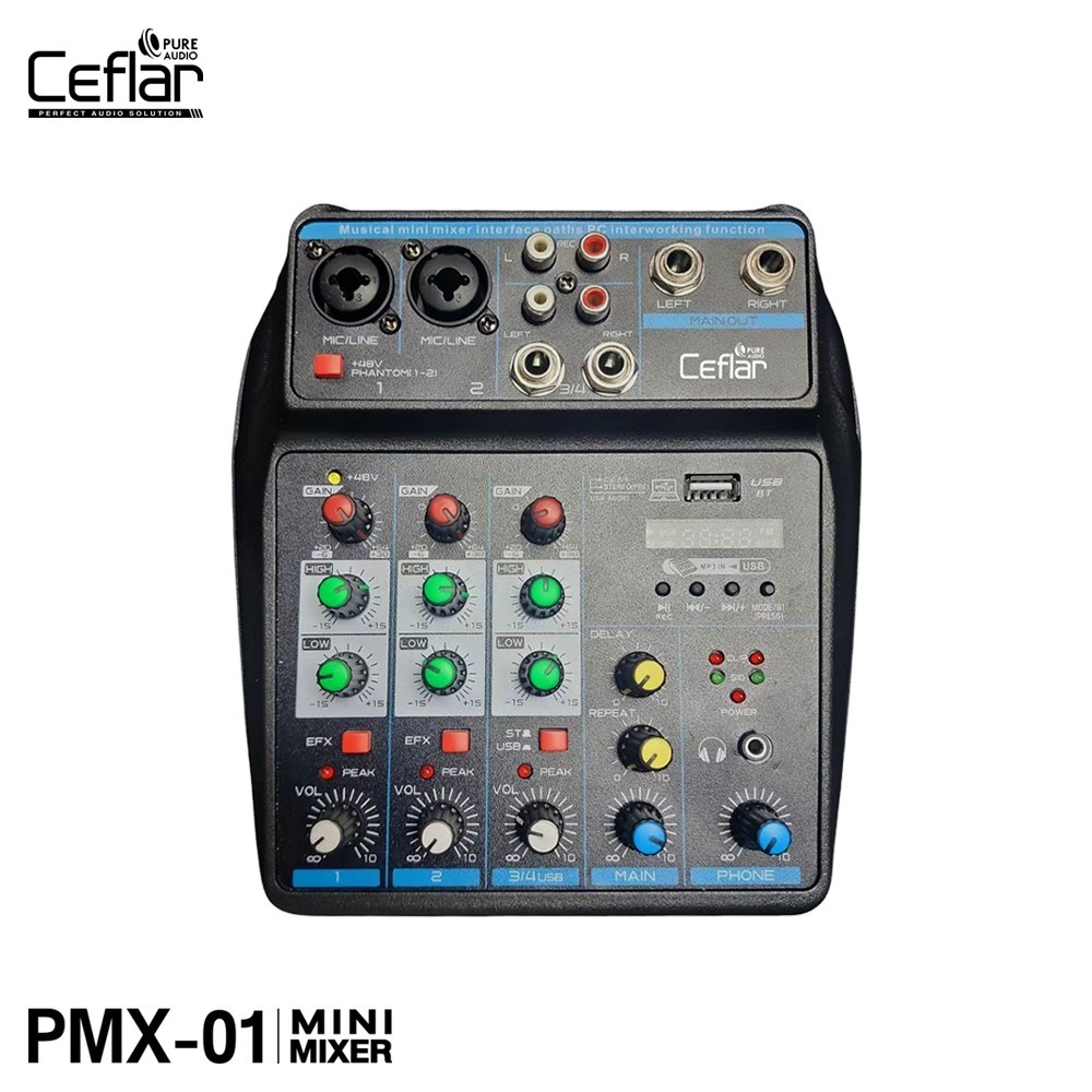 SB Design Square Ceflar มิกเซอร์ Pure Audio mixer 4 Channel รุ่น PMX-01 (18*5.5*19 ซม.)