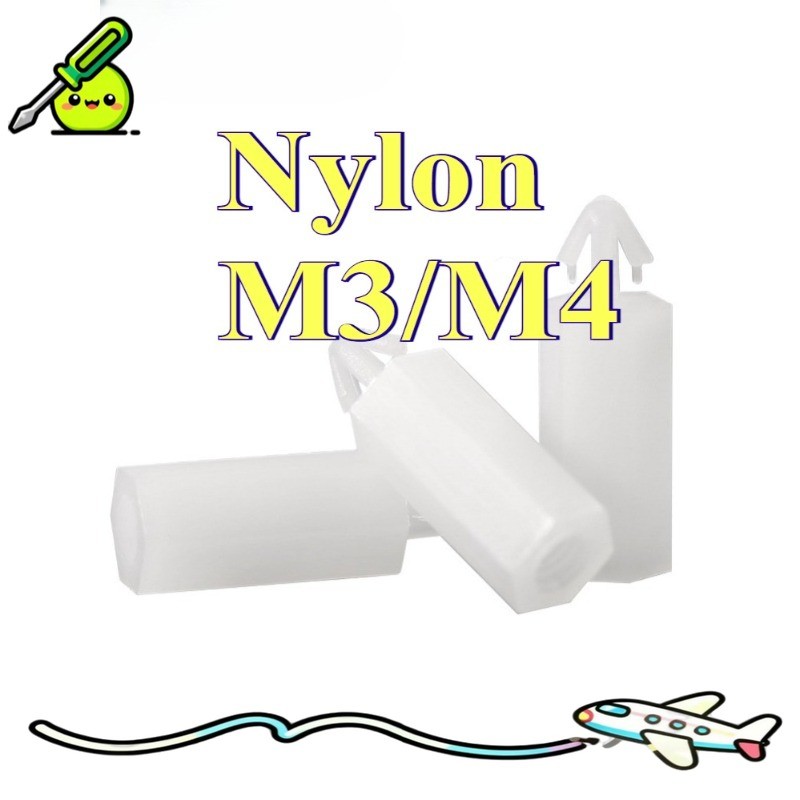 หัวเข็มขัดหกเหลี่ยมคอลัมน์ไนลอน M3 push-in PC board spacer คอลัมน์ยกคอลัมน์เครื่องบินหัวพลาสติกแยกคอ