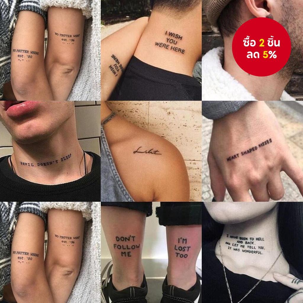 Magic Tattoo Sticker Waterproof Lasts 15 วัน Small English Pattern Body Art