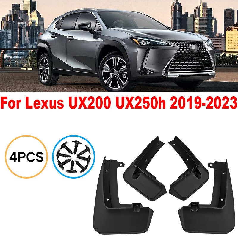 สําหรับ Lexus UX UX200 UX250h 2019-2023 Splash Guards Mud Flaps Fender สีดํา 4 ชิ้น