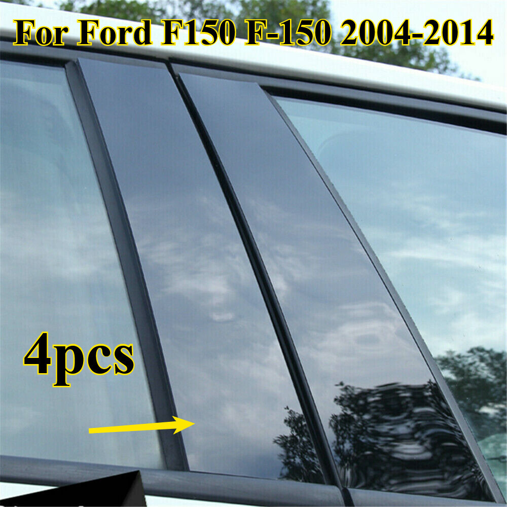 4 ชิ้นสีดําขยายเสาโพสต์ประตู Trim สําหรับ Ford F150 F-150 2004-2014