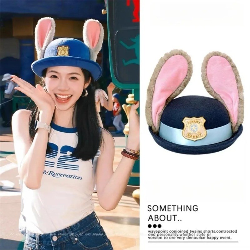 หมวกเจ้าหน้าที่ตำรวจจูดี้ Zootopia แบบ Bowler สำหรับคอสเพลย์ และของขวัญสำหรับทุกวัย