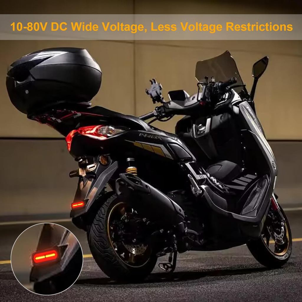 Kinstecks 10-80V รถจักรยานยนต์ตัวบ่งชี้รถจักรยานยนต์เปลี่ยนตัวบ่งชี้ไหลไฟเลี้ยวไฟเบรคขับรถสําหรับรถจ