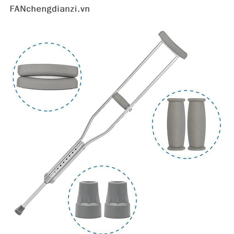 FANchengdianzi 6 ชิ้น/เซ็ต Axillary Crutch อุปกรณ์เสริมชุดแผ่นเปลี่ยนยางกันลื่นเบาะใต้วงแขน Hand Pad