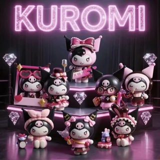 [สินค้าใหม่ขายดี] Sanrio-Sparkling Idol Series Kuromi [รุ่นคุณภาพสูง] ของเล่นตกแต่งเดสก์ท็อปน่ารักสาวของขวัญรูปตุ๊กตารูปตุ๊กตาแอ็คชั่น