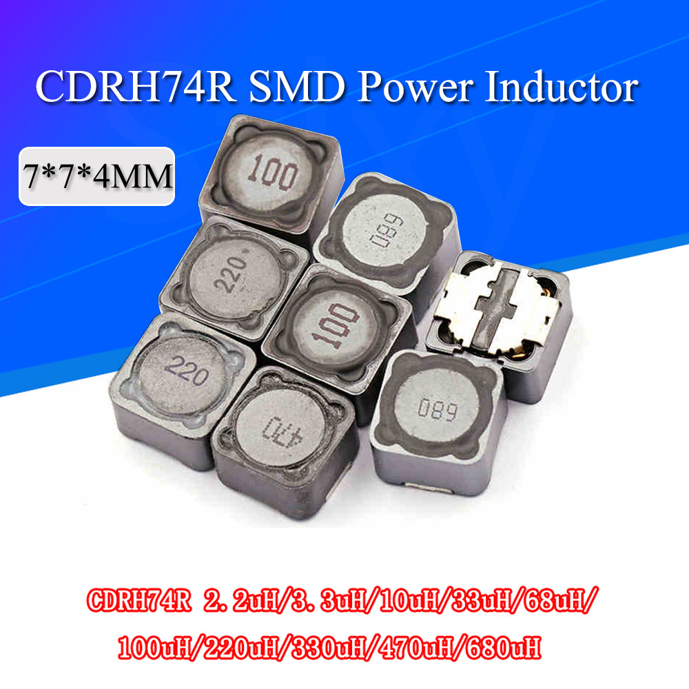 5PCS CDRH74R เหนี่ยวนําลวดแผลชิป Shielded Inductor 2.2/3.3/4.7/10/22/33/47/68/100/220/330/uh 7*7*4 ม