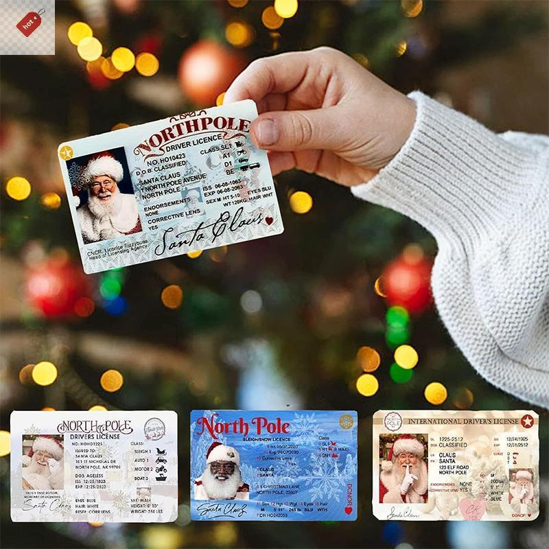 ALIK Card Santa Claus Flying Licence คริสต์มาส Eve ขับรถ Licence Creative ของขวัญคริสต์มาสสําหรับเด็
