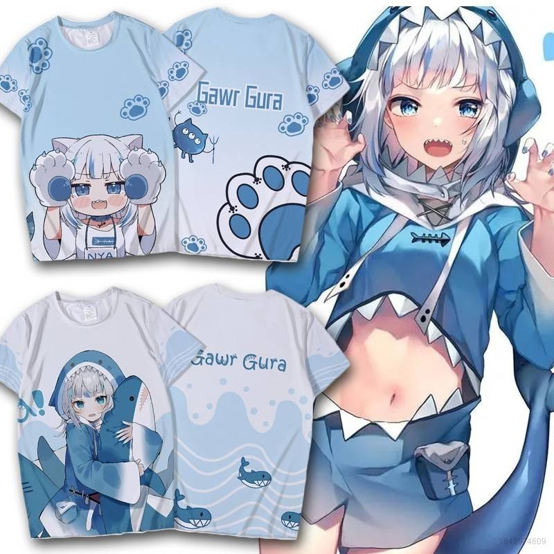 Sam Hololive VTuber Gawr Gura Casual Loose Fit T-shirt - Plus Size 2025