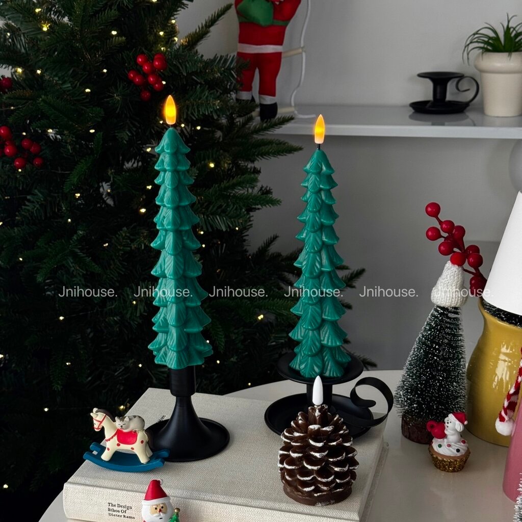 [พร้อมส่ง] Jnihouse : ไฟเทียนแท่งเขียว (LED Christmas Tree Candle)